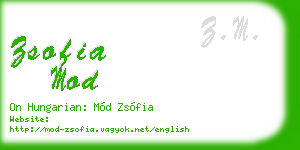 zsofia mod business card