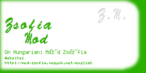 zsofia mod business card